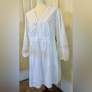 J. Crew White Long Sleeve Dress